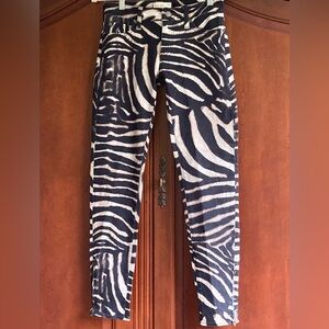 Vintage Retro Zebra Jeans by Ralph Lauren for Denim Supply Size 26 Black/Cream